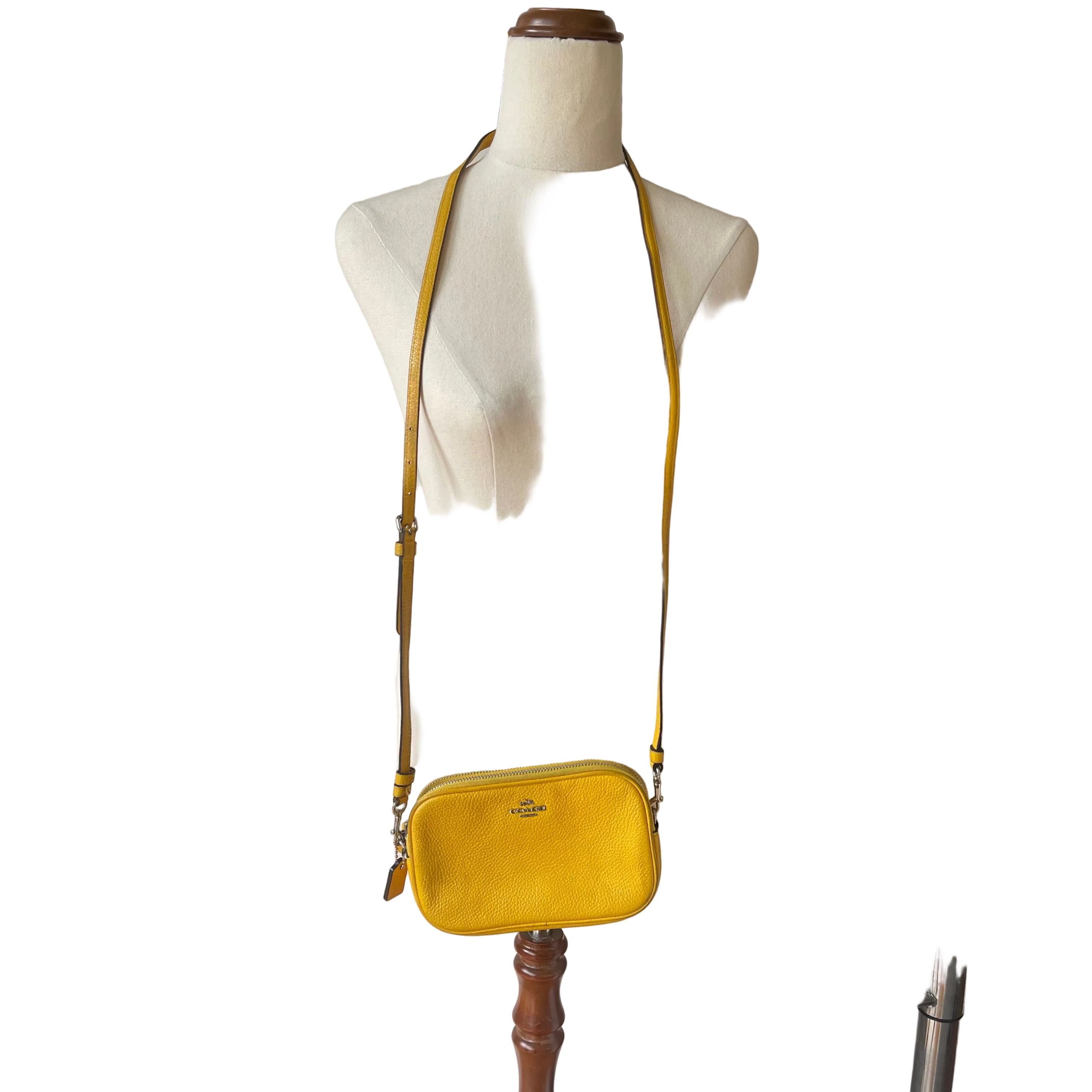 Authentic Coach Sadie Crossbody Clutch Yellow Style #65547 - 2016