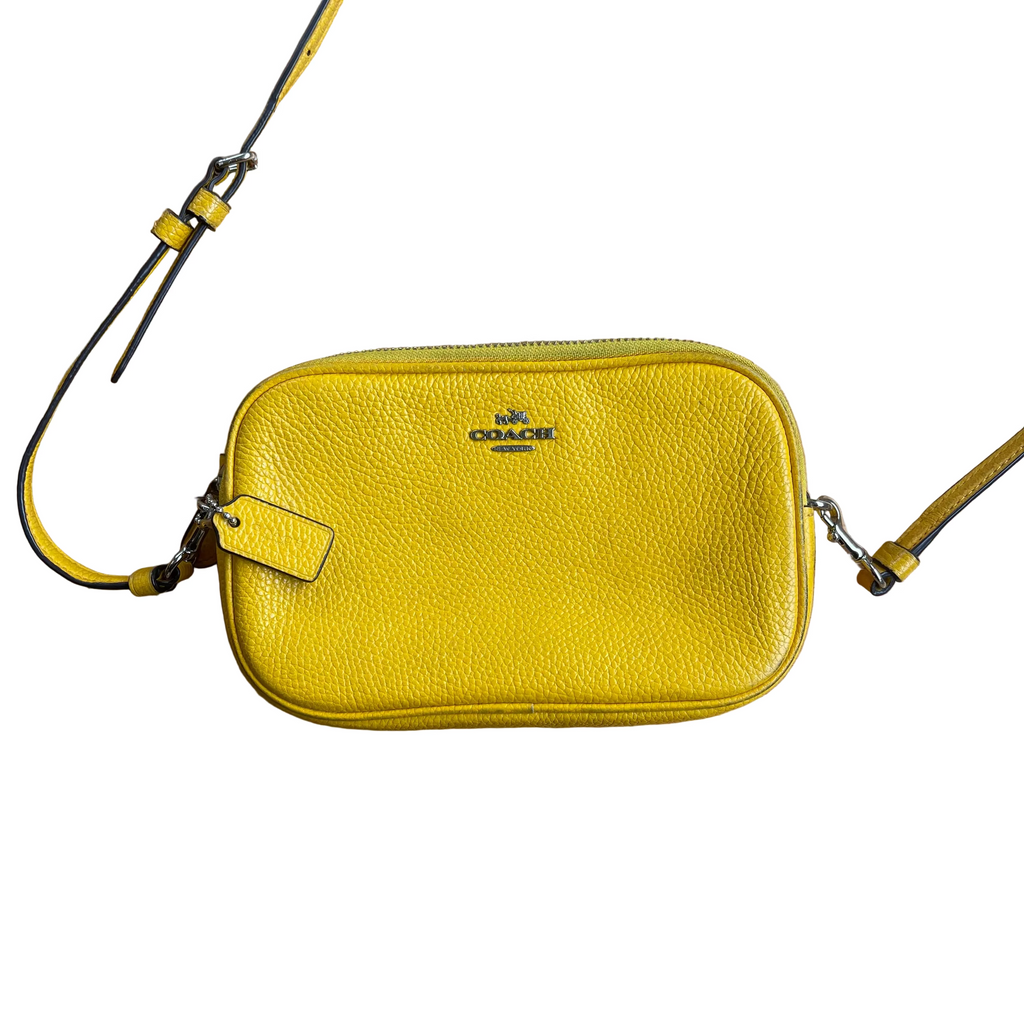 Authentic Coach Sadie Crossbody Clutch Yellow Style #65547 - 2016