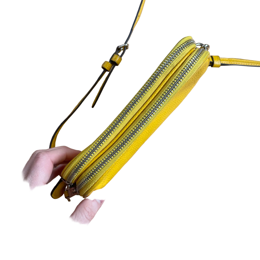 Authentic Coach Sadie Crossbody Clutch Yellow Style #65547 - 2016