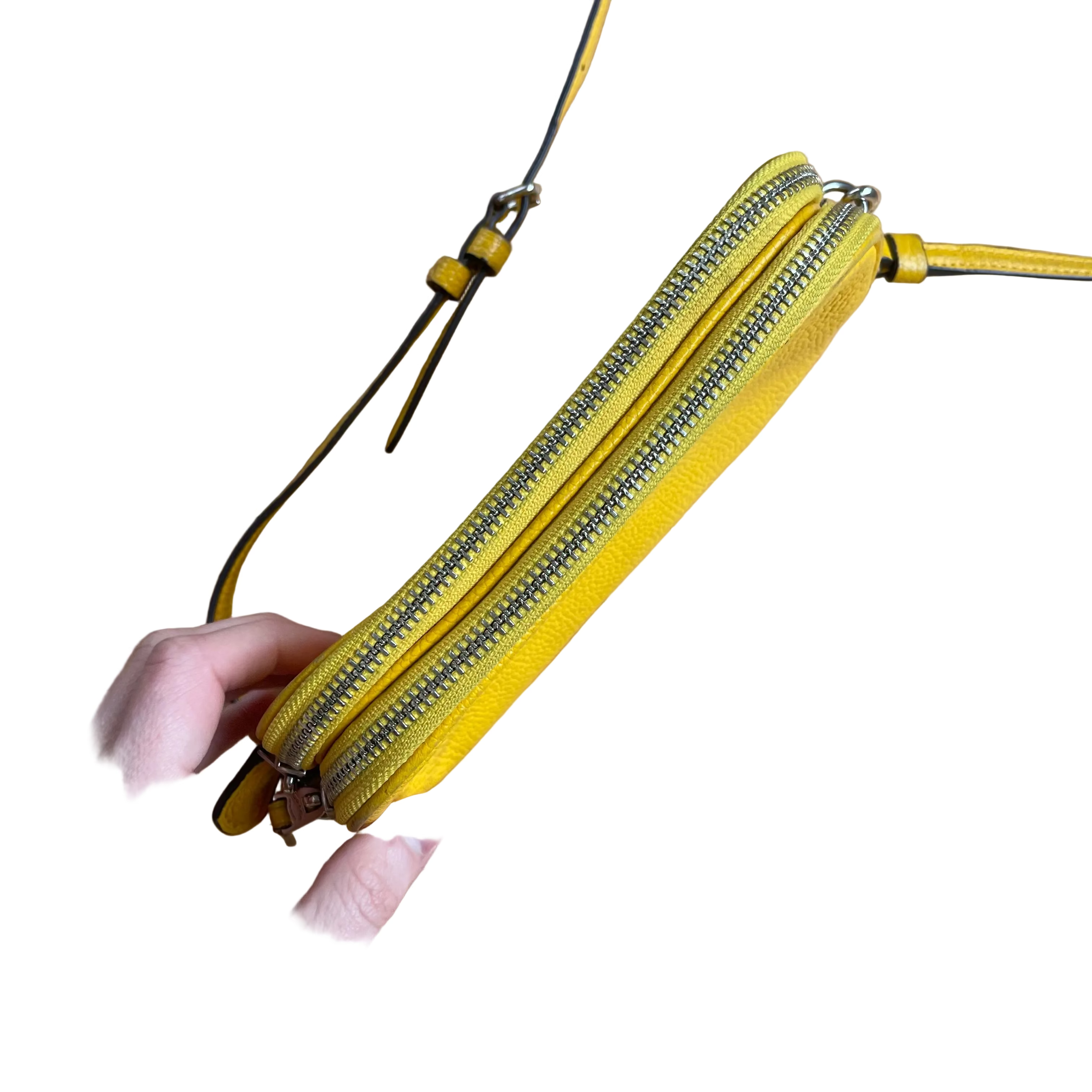 Authentic Coach Sadie Crossbody Clutch Yellow Style #65547 - 2016