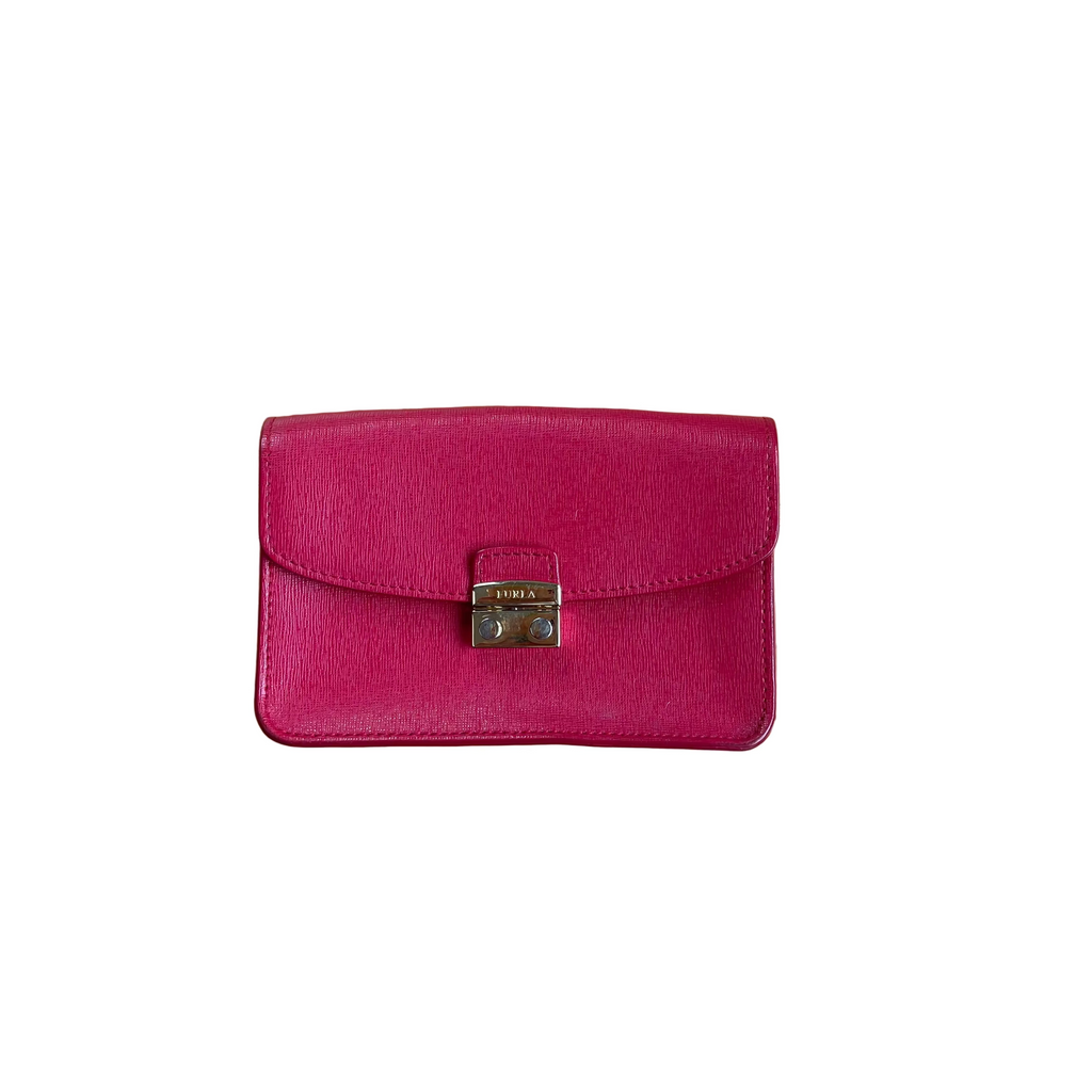 Authentic Furla Julia Metropolis Crossbody Bag – Hot Pink Leather