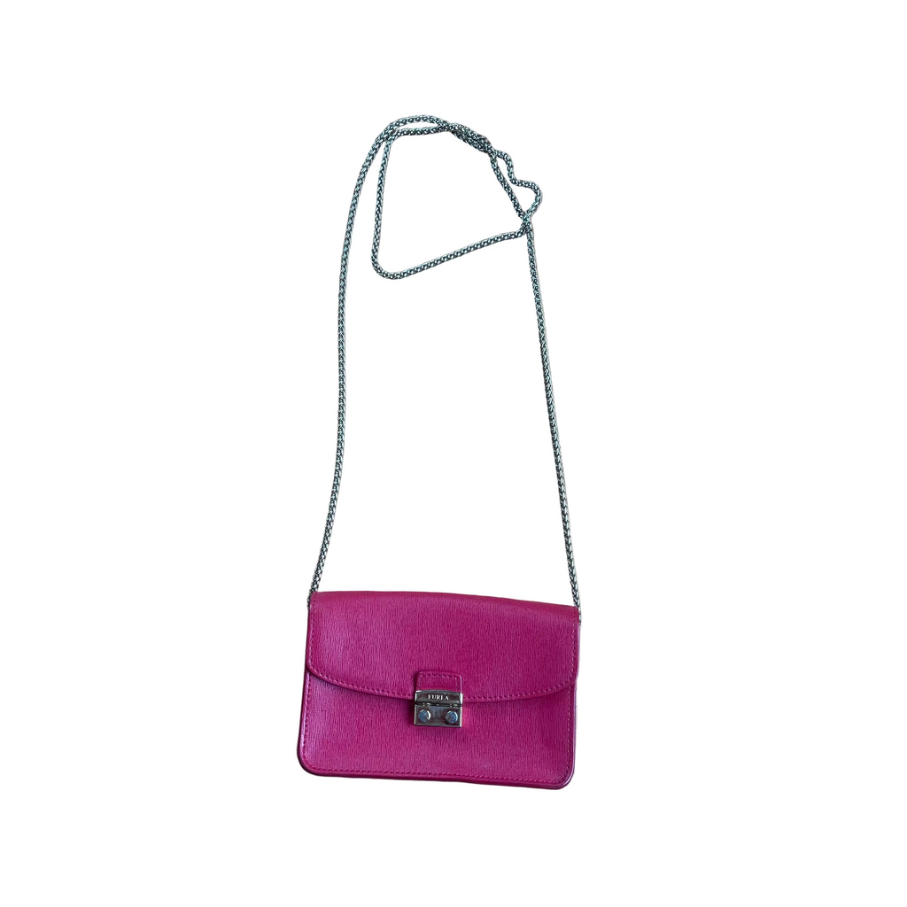 Authentic Furla Julia Metropolis Crossbody Bag – Hot Pink Leather